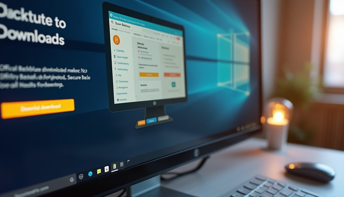 realistic rendering of a computer screen showing the Backblaze downloads page with the installer file highlighted