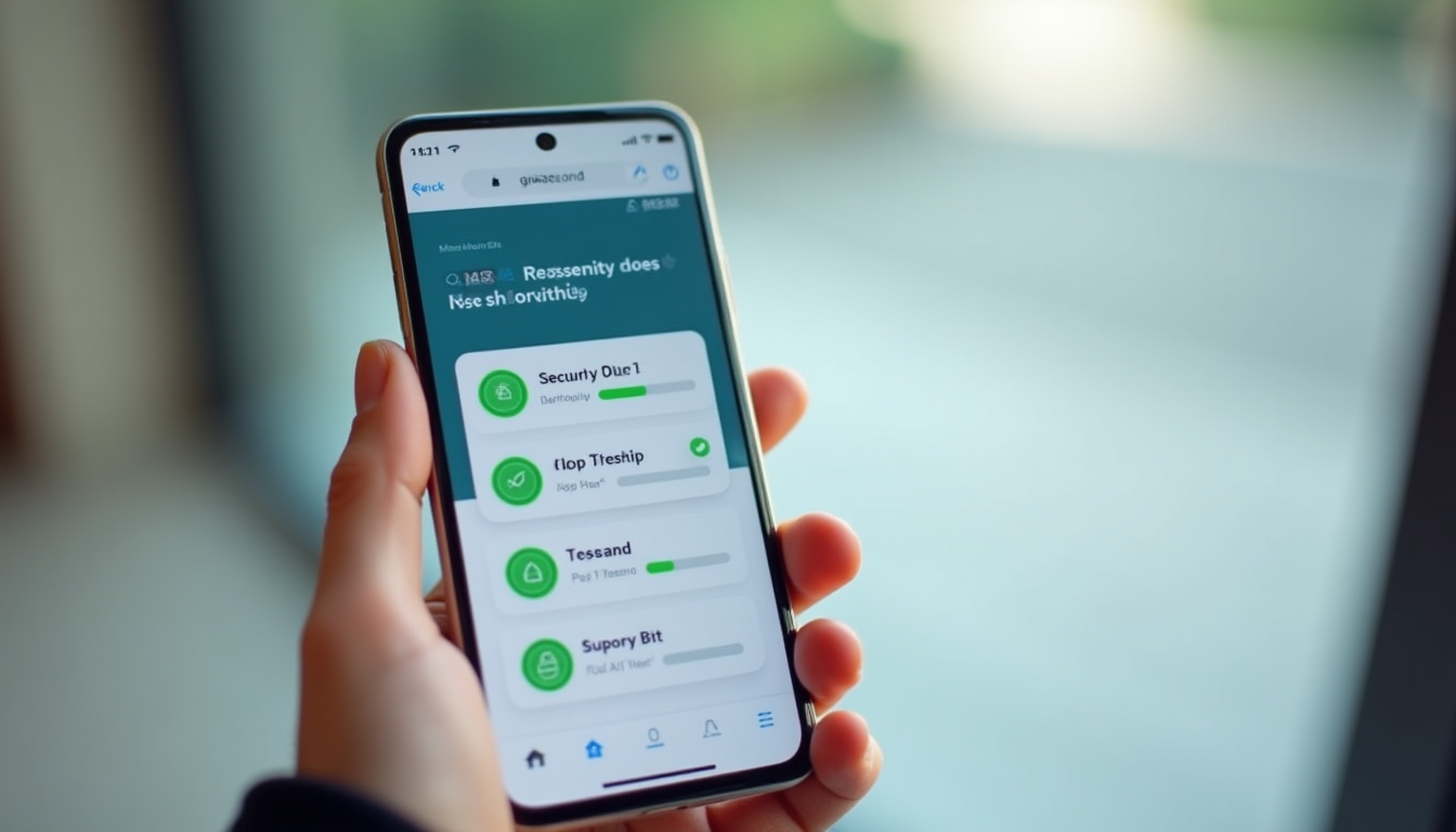 realistic rendering of the Tresorit mobile app on a smartphone screen displaying the security check results with green badges indicating active E2EE