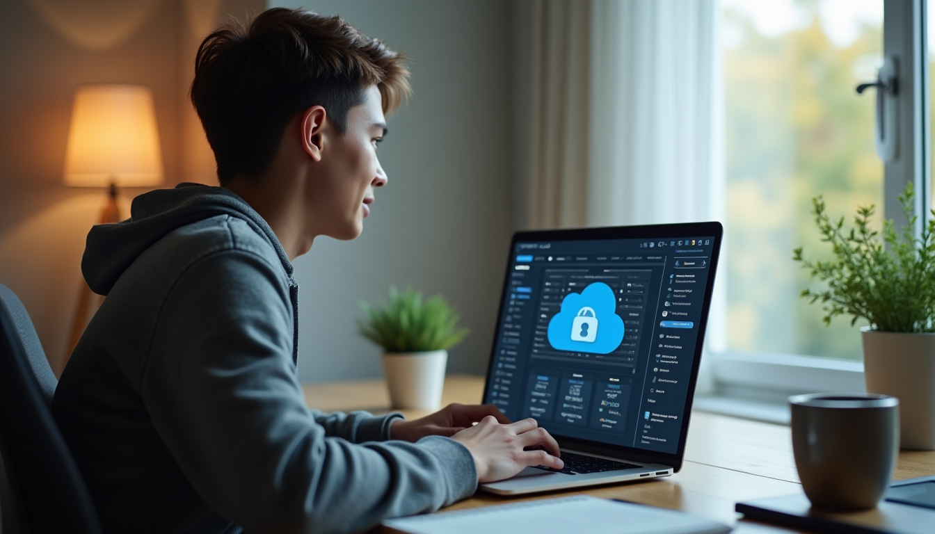 photo of a person accessing files on a computer via a virtual drive interface